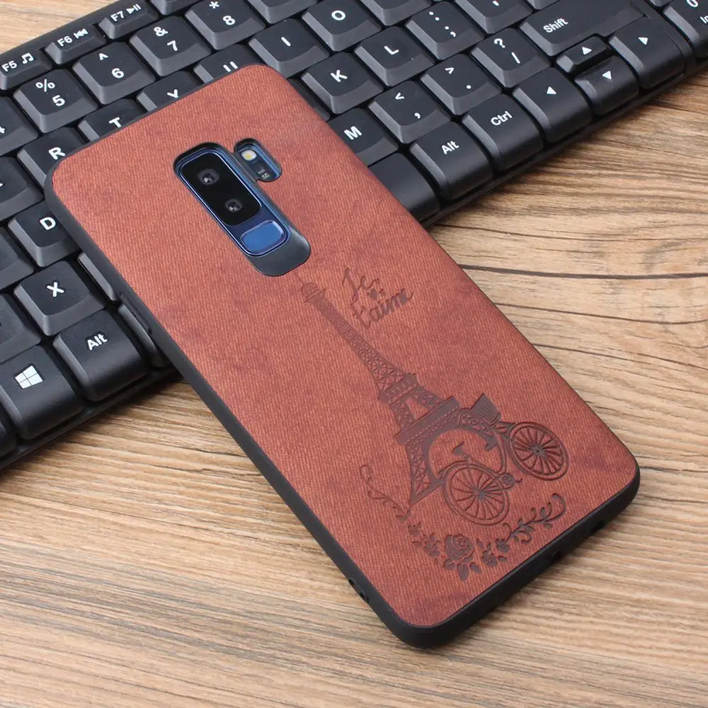 

Original High Quality Luxury Phone Case for SAMSUNG S9 PLUS Case Shockproof sticking Back Cover Simple Cloth Hard Back Cover