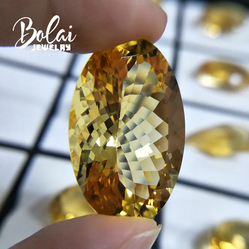Bolaijewelry 100% натуральный Большой цитрин Овальный 20 65*31 86*15 92 мм 54.55ct драгоценный