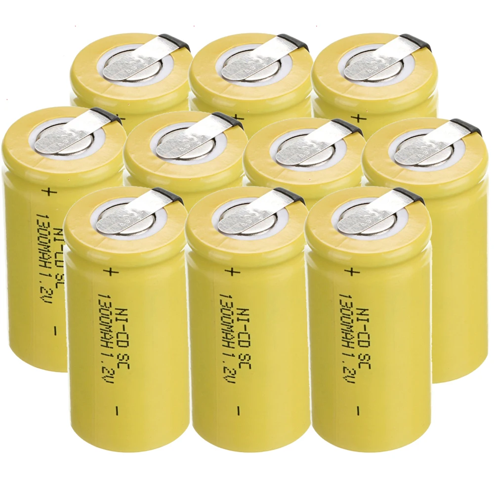 Lowest price 10 piece SC battery 1.2v batteries rechargeable 1300mAh nicd for power tools akkumulator | Электроника