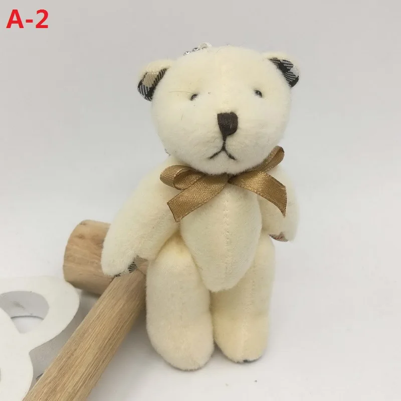 Новые милые медведи бант плюшевые игрушки Вязание плюшевый медведь Кукла Kawaii маленькие плюшевые игрушки мягкие пушистые Медведи Куклы Подарки - Высота: 2