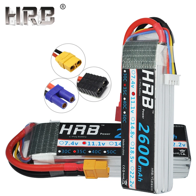 

HRB 3S 11.1V 2600mah Lipo Battery 35C XT60 T Deans EC5 XT90 TRX For Traxxas Off-Road Cars FPV Drone Airplane FC40 Truck RC Parts