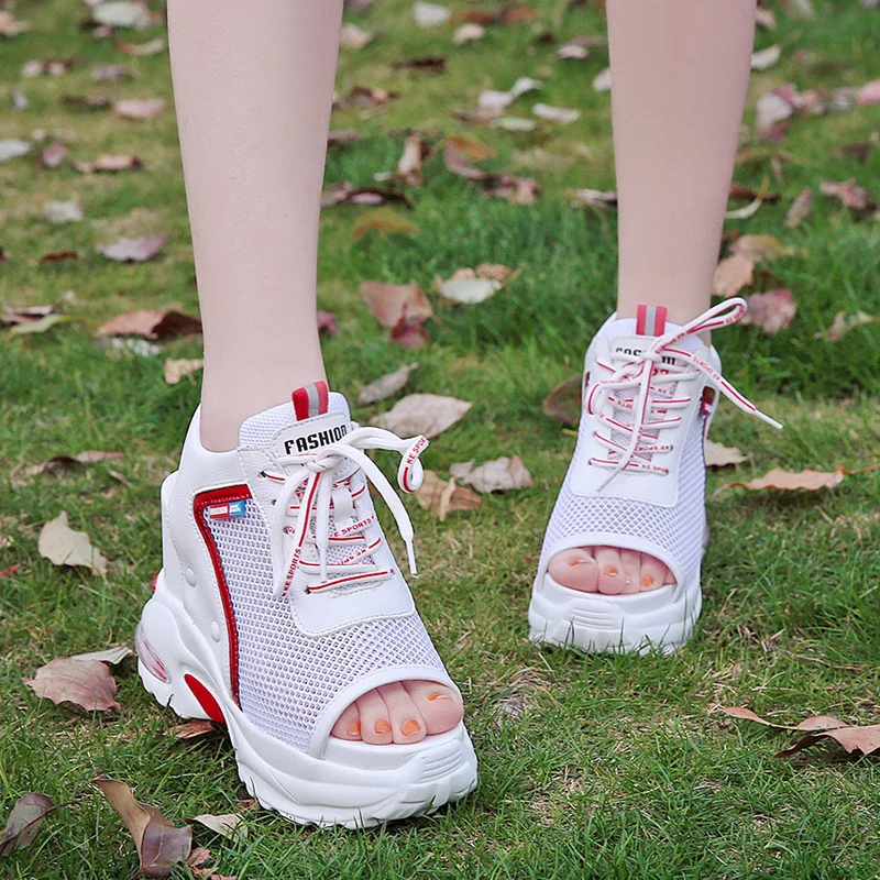 New Arrival 2019 Summer Platform Sandals Women 10 CM Wedges Thick Bottom Casual Shoes Comfortable White Lace-Up Sandals Sneakers New Arrival 2019 Summer Platform Sandals Women 10 CM Wedges Thick Bottom Casual Shoes Comfortable White Lace-Up Sandals Sneakers