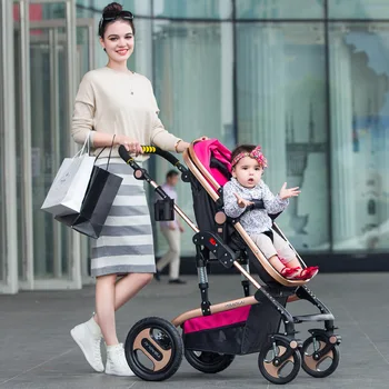 

Babyfond high landscape stroller can sit reclining foldable two-way shock ultra light portable stroller multi-color optional