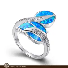 New! Vintage in Fashion Jewelry Blue Fire Opal With Small Bling White SWA element Stone 925 Sterling Silver women’s Ring RP0026