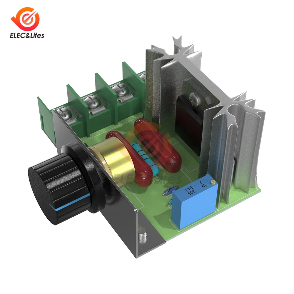 Переменный ток 220 в 2000 Вт SCR Диммеры Регулятор скорости двигателя регулятор напряжения переменного тока Регулируемый Модуль 50-220 В контроль термостата