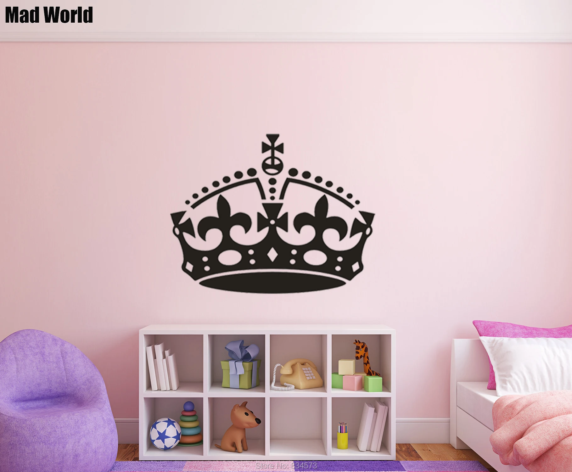 Mundo Loco Corona Reina Silueta Pared Arte Pegatinas Pared