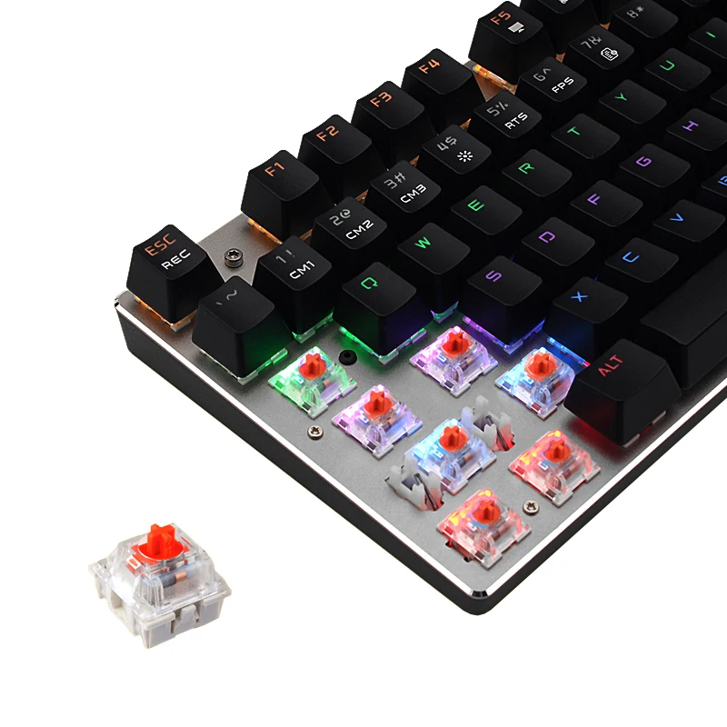 Metoo Zero Механическая игровая клавиатура Проводная с подсветкой teclado 104/87 клавиша