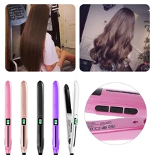 Профессиональный Выпрямитель для волос PTC, утюжок для выпрямления волос с ЖК-дисплеем