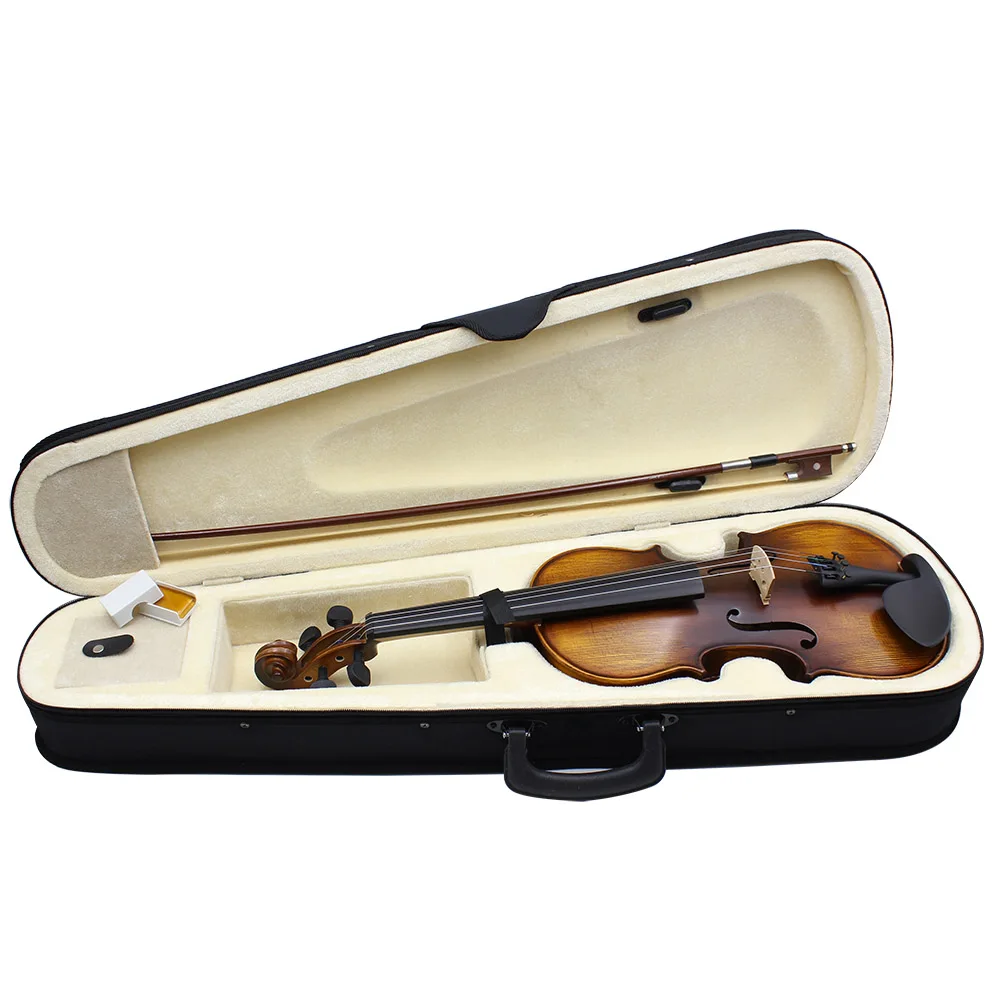 ammoon AV 508 4/4 Full Size Acoustic Violin Fiddle Kit Solid Wood Matte