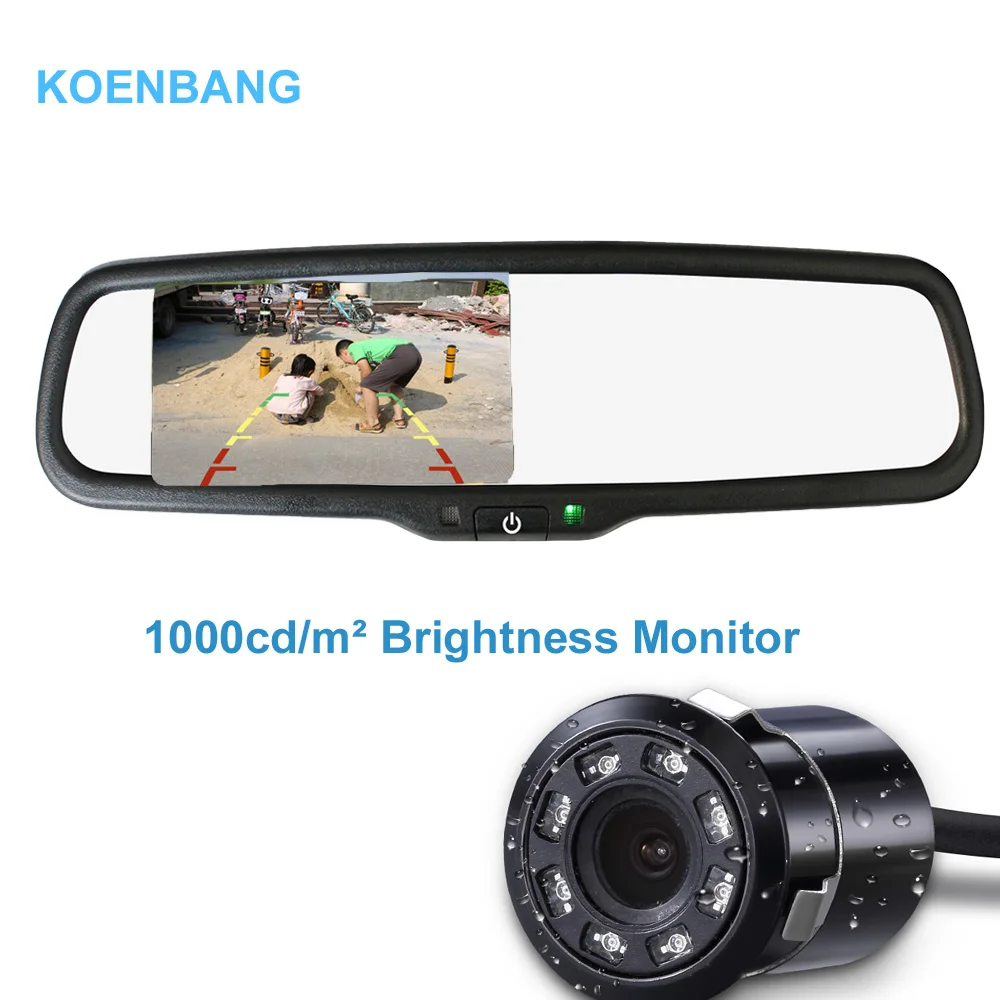 KOENBANG 4 3 &quotHD заднего вида TFT ЖК дисплей зеркало монитор Дисплей + Ночное видение