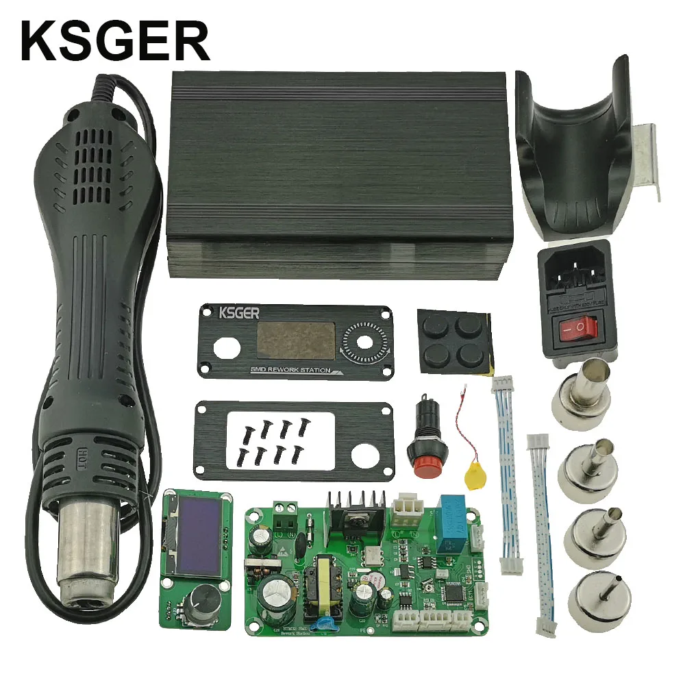 KSGER пистолет горячего воздуха SMD OLED V1.04 контроллер DIY наборы Rewrok паяльная станция 700 Вт сопла сварочная электрическая сушилка Инструменты подставка