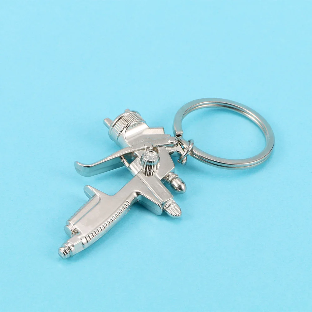 Fashion Silver Water Spray Gun Keychain Zinc Alloy Men Car Key Chain Motorcycle Key Accessories