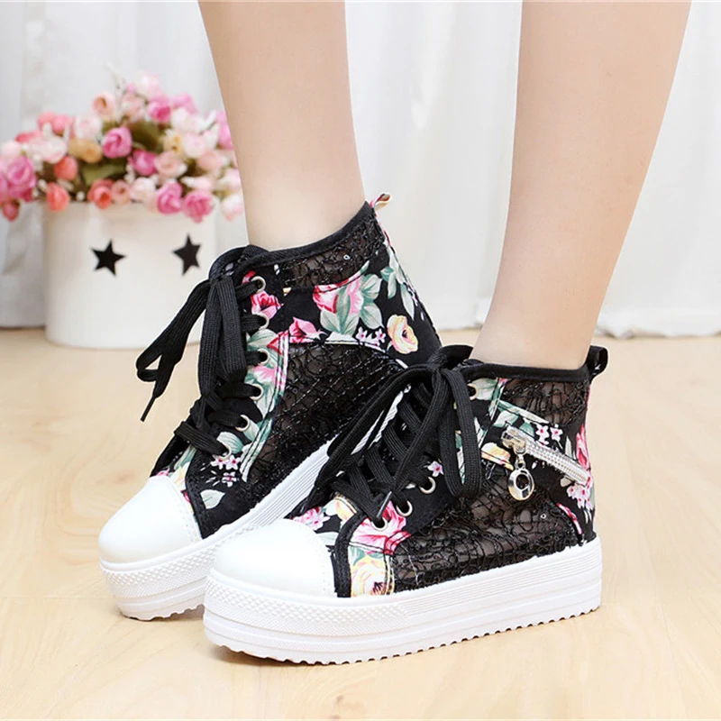 

New 2019 Spring Women Shoes Non-Leather Casual Shoe Flats Sneakers Women Casual Shoes High Top Up Shoes Woman