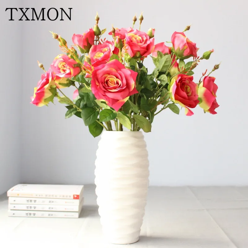High end artificial Yali curled single rose artificial flowers Garden