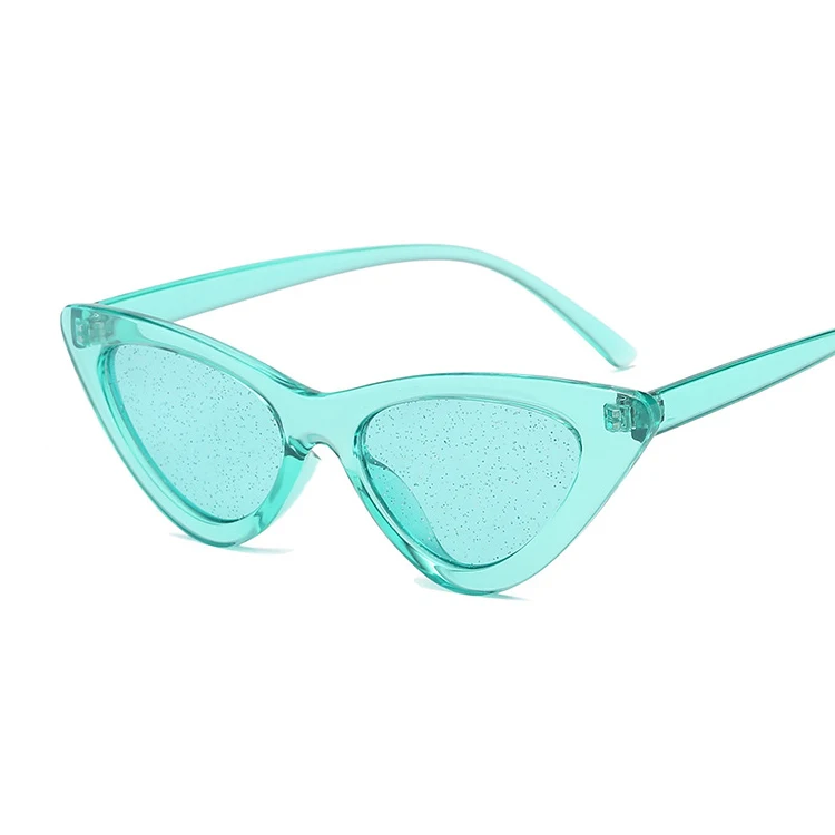 Розовые солнцезащитные очки "кошачий глаз" для женщин, фиолетовые зеркальные солнцезащитные очки для женщин, Ретро стиль, Oculos De Sol Feminino - Цвет линз: GreenGreen