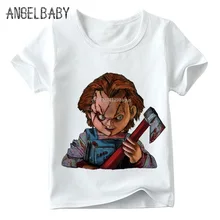 Детская футболка с принтом «Чаки дьявол» летние белые топы с короткими рукавами для мальчиков и девочек, детская повседневная футболка ooo5114