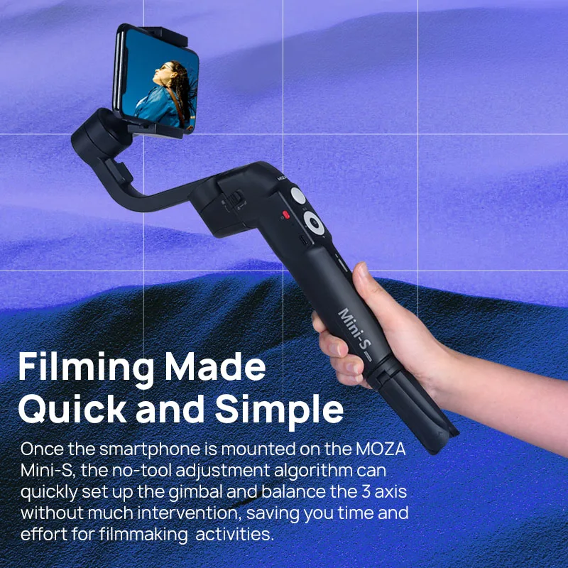 В наличии MOZA MINI S 3 осевой Складной Карманный Ручной Стабилизатор Gimbal для iPhone X samsung