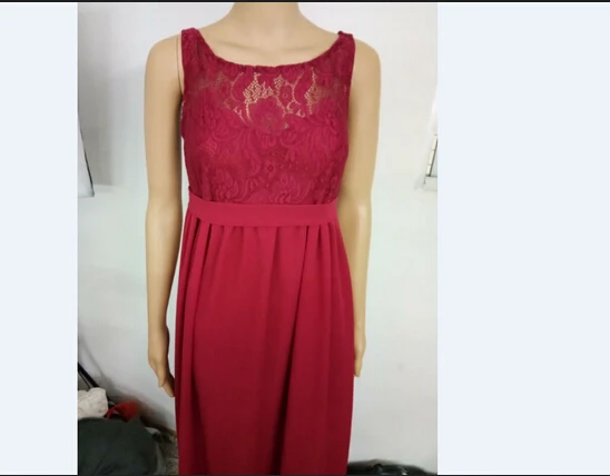 Pudcoco Новое поступление кружевное прозрачное бальное платье для беременных женщин полиэфирное повседневное длинное платье однотонный реквизит для фотосессии - Цвет: Wine Red Sleeveless