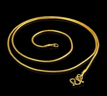 Pure 999 24K Yellow Gold Necklace / Snake Shape Link Chain Necklace / 8g Hot Sale