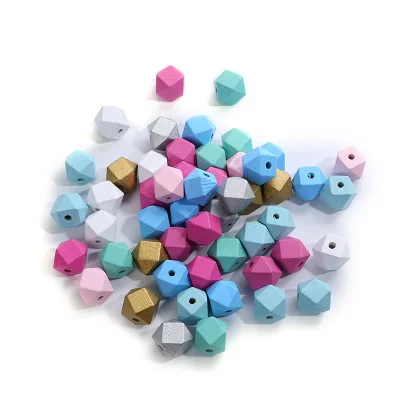 

8 Colors Geometric 15/20mm Wood Bead For JEWELRY WHOLESALE Single or Mixed Color Crown Wooden Cube unfinished geometric Beads