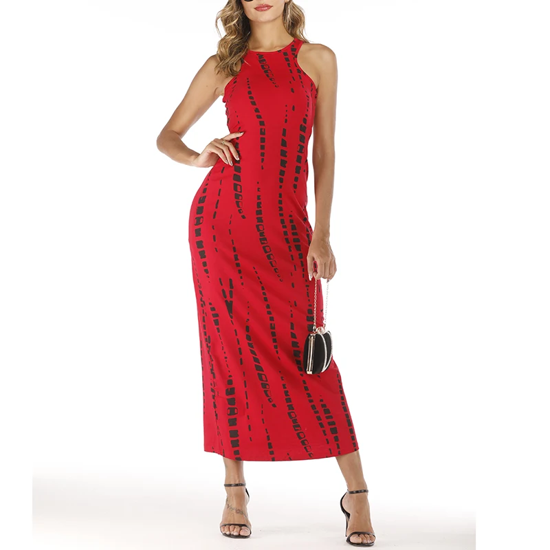 red and white striped sundress