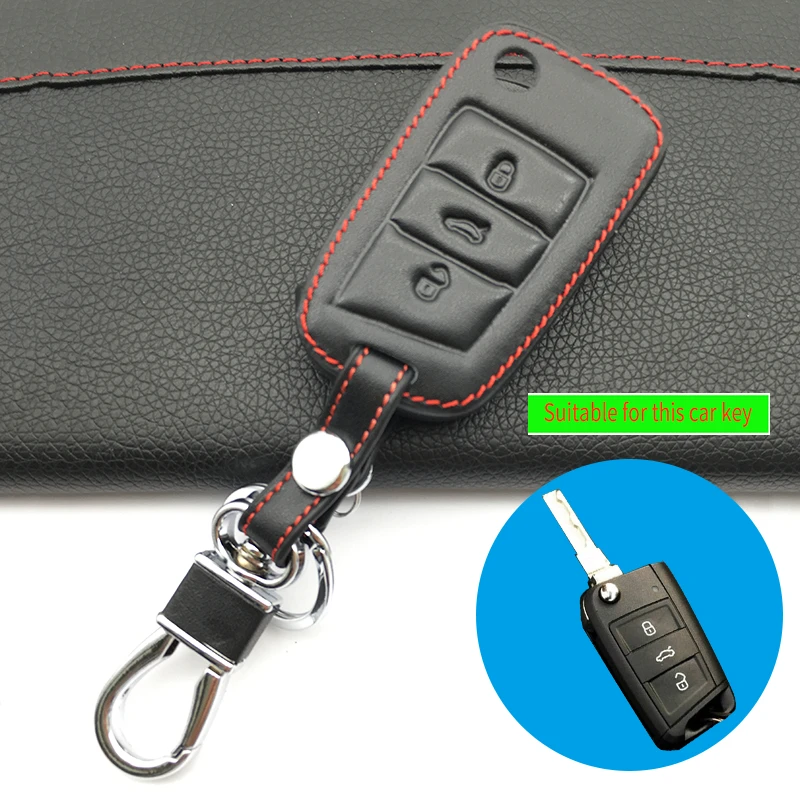 Кожаный чехол для ключа Volkswagen VW Magotan Passat B8 Golf 7 For Skoda kodiaq A7 Octavia New Polo 100%|Футляр
