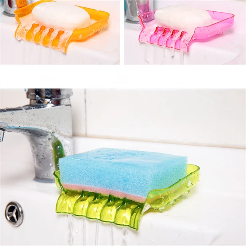 Colorful Flexible Waterfall Soap Holder Tray Drain Holder Bathroom