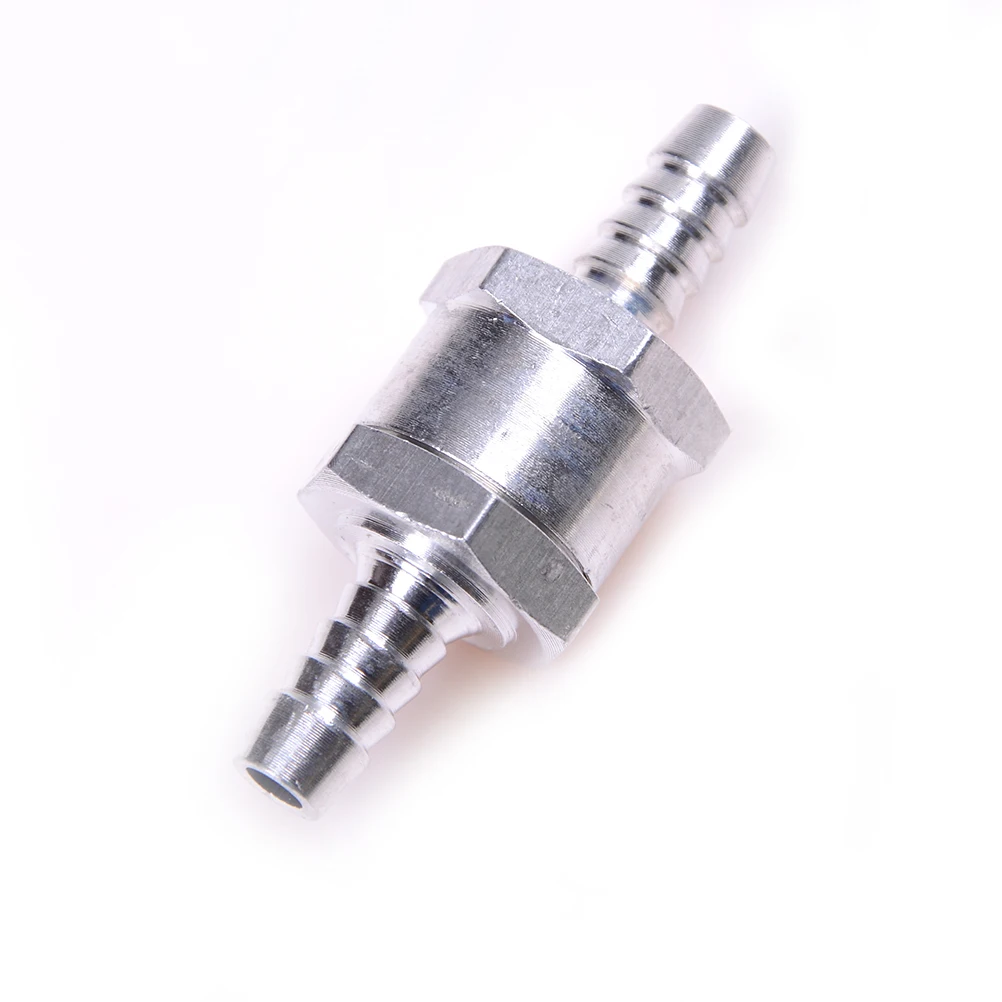 

1PCS Silver 8mm Aluminum Fuel Non-Return One Way Check Valve High Pressure Suitable For Petrol Diesel Marine