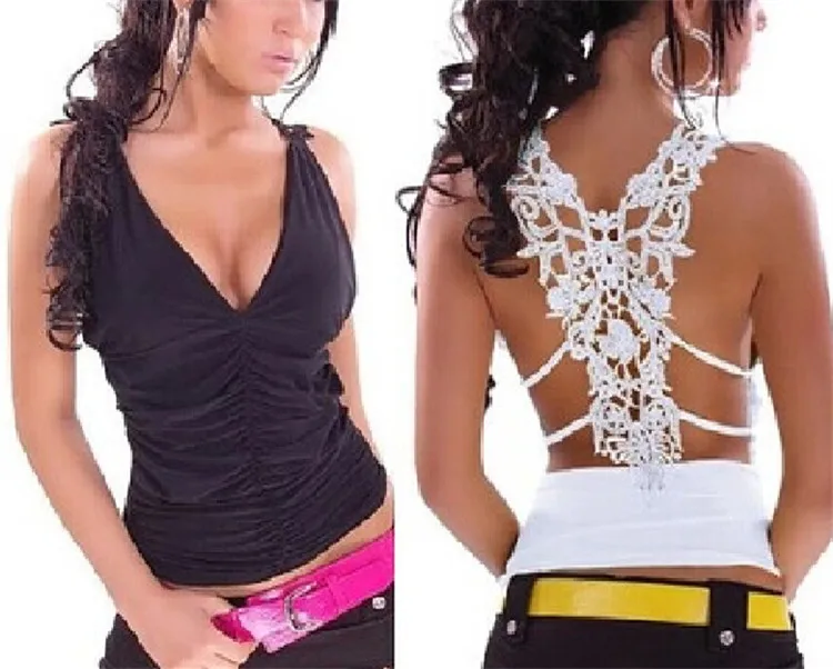 NDUCJSI белые майки сексуальные Camis летние глубокий v-образный вырез майка Топы женские тонкие рубашки черные повседневные топы Женская одежда сплошной цвет
