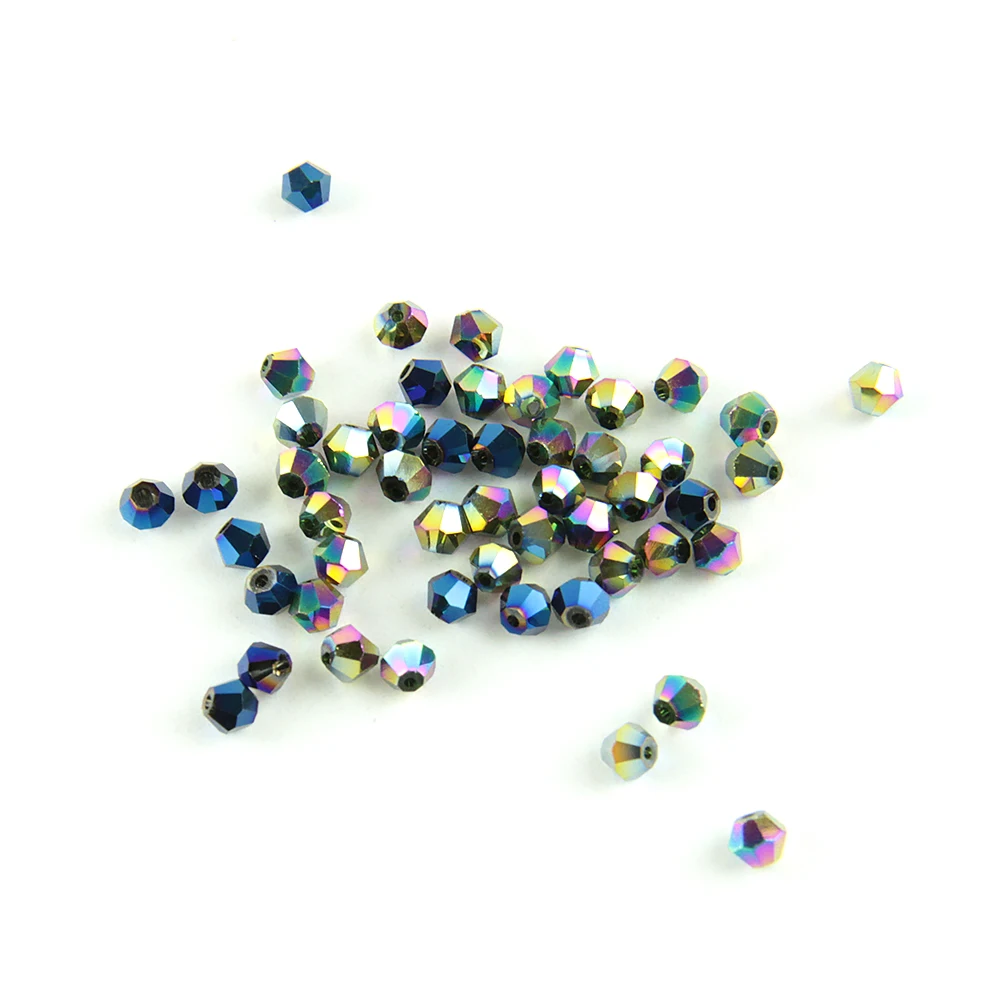 

1440pcs Charm Baeds 3mm/4mm Rainbow Loose Glass Bicone Beads Faceted Spacer Crystal Beads for Jewelry Making