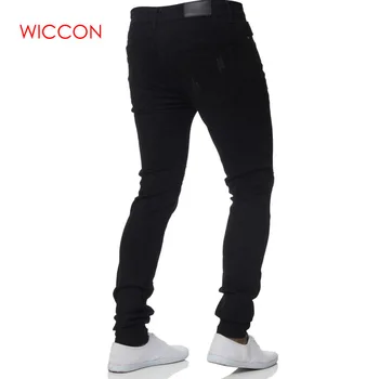 

2020 Mens Casual Skinny Jeans Pants Male Solid Casual Ripped Jeans Knee Hole Youth Men Fashion Street Wear