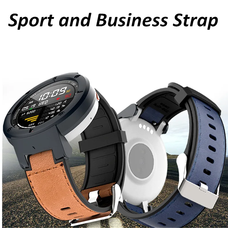 

Watch Band for Amazfit Verge Xiaomi Huami 3 Silicone+Leather Strap for Amazfit 3 Verge Men/Women Replacement Bracelet Wrist Belt