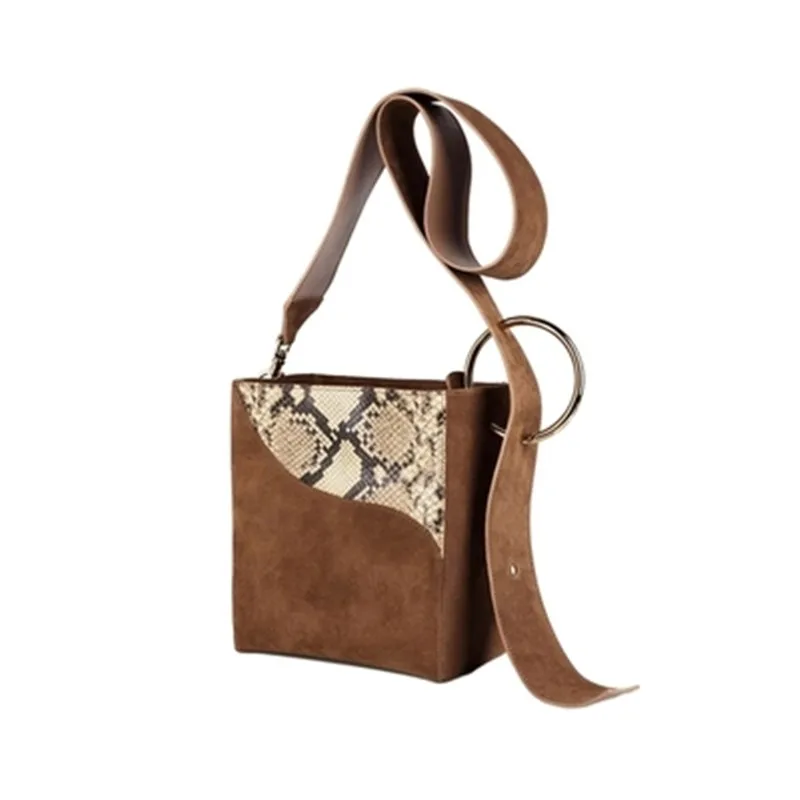 

NEW Wide Strap Bucket Bags Women PU Leather Large Designer Handbags High Quality Causal Tote Ladies Shoulder Messenger Bags