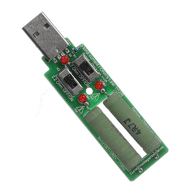2 переключателя USB старение разряда погрузчик 3 вида тестовая нагрузка мощность резистор тест для power Bank зарядное устройство для сотового телефона 5 в 10 Вт