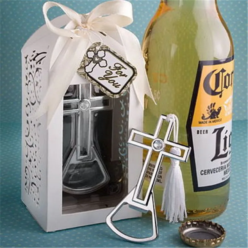 50pcs Cross Bottle Opener Beautifully Packaged Wedding Favor Bulk Lot