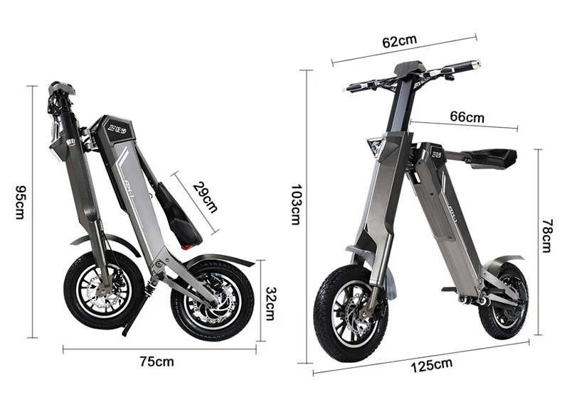 Discount 12 Electric Bicycle Intelligent Electric Scooter Engine 240 W, 48 V Lithium Battery Electric Bicycle Folding Bike Smart Ebike 26