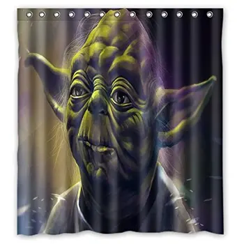 

Bathroom Shower Curtains Yoda Star wars Art Style 180x180cm Eco-friendly Waterproof Fabric Shower Curtain
