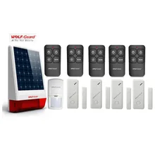 Wolf-Guard DIY беспроводная наружная Погодная защита от солнечных лучей сирена охранная сигнализация датчик двери PIR детектор движения 5 пульт дистанционного управления