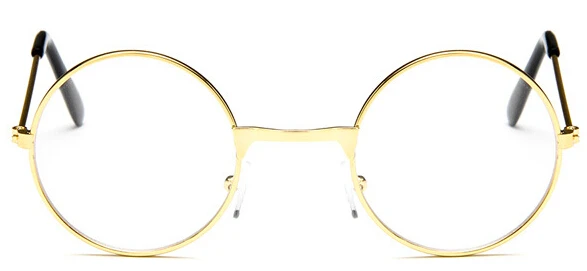 Новые круглые детские очки в оправе для маленьких мальчиков и девочек, очки в оправе, винтажные Детские прозрачные линзы, оптические очки для детей 2-9 лет - Цвет оправы: gold
