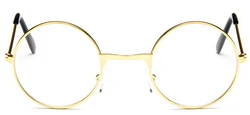 Classic Round Children's Vintage Glasses with Clear Lenses (Gold)