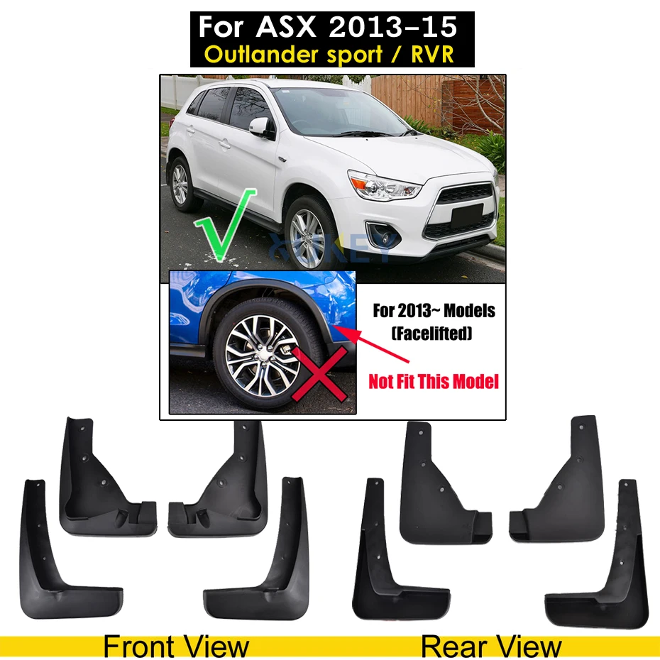 Автомобильные Брызговики XUKEY для Mitsubishi Lancer ASX Outlander Sport Eclipse Cross Брызговики - Цвет: For ASX 2013-2015