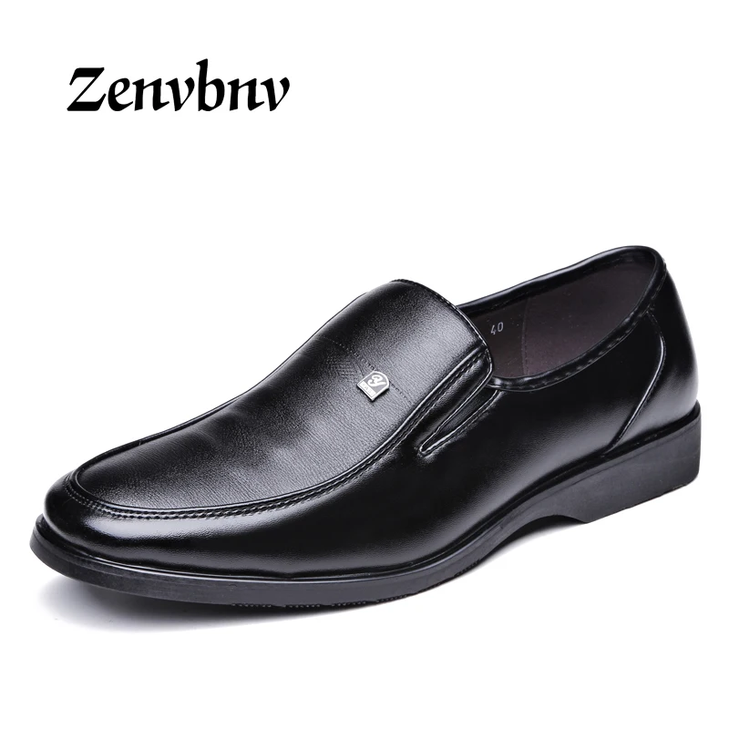 

ZENVBNV 2018 Men's Genuine Leather Shoes Business Dress Moccasins Flats Slip On New Men's Casual Shoes Dress Mens Business Shoe