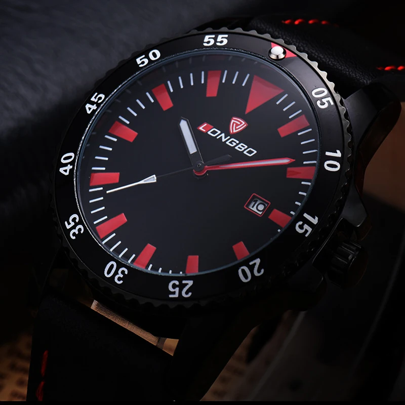 

LONGBO Men Fashion Luxury Gerner Leather Watch Big Dial Waterproof Quartz Wrist Watch,Top Qualiry Men Waterproof Watches 80186