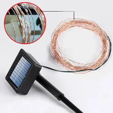 New Solar Power String Light 10M 100 Led Copper Wire String Fairy Light For Outdoor Living Decoration Garden NE