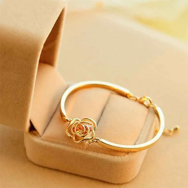 

2019 Rose Bracelet Charm Bangles Roman Numerals Rose Gold Copper Alloy Pendant Bracelets for Women Fashion Jewelry