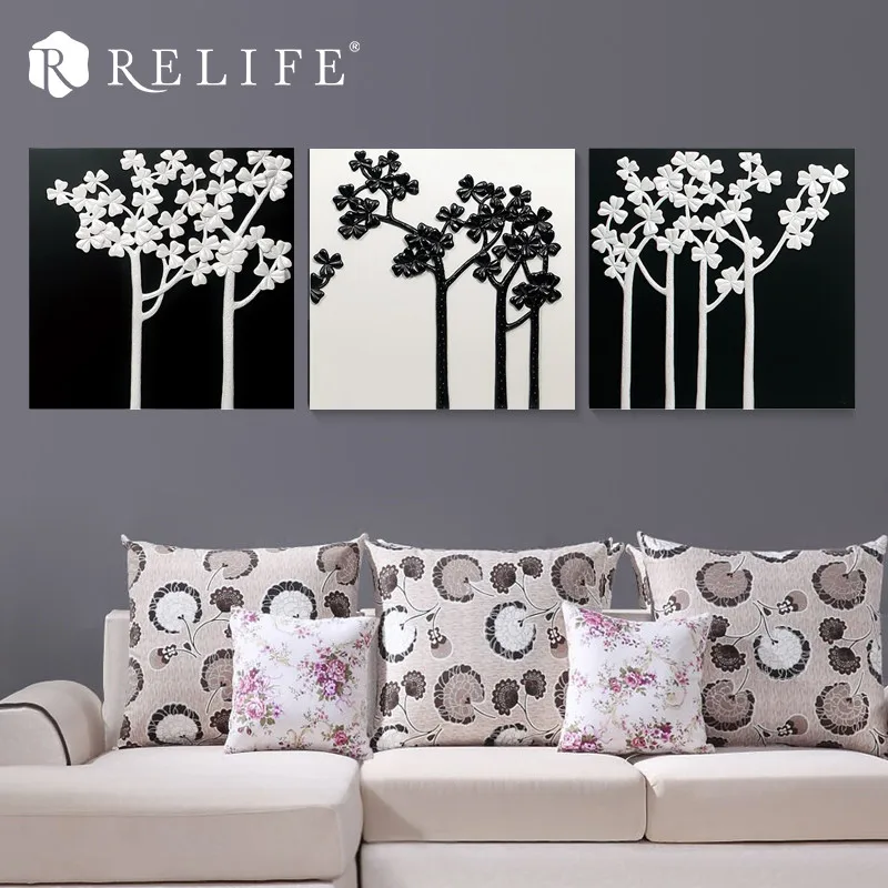 

100% Handpainted Tree of Hope Resin Landscape Wall Paintings for Living Room
