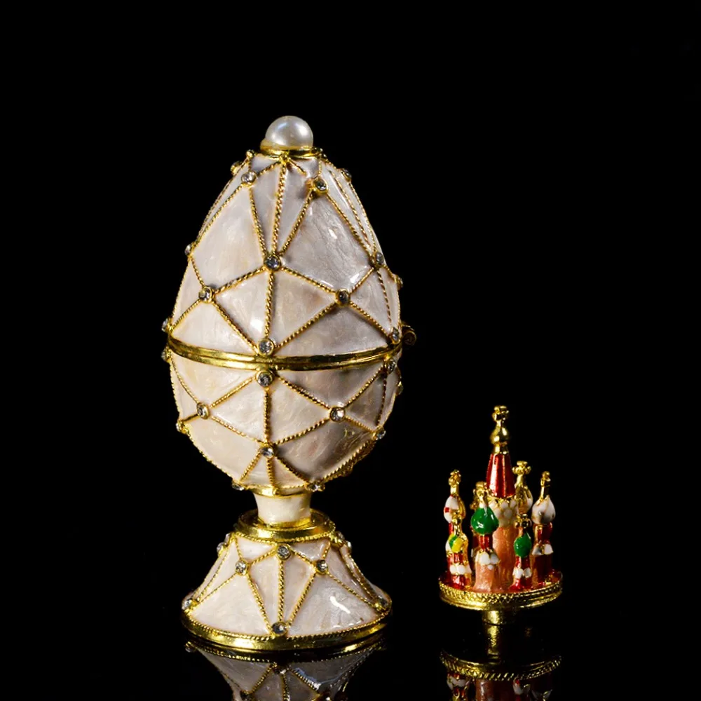 

QIFU White Faberge Style Egg for Souvenirs