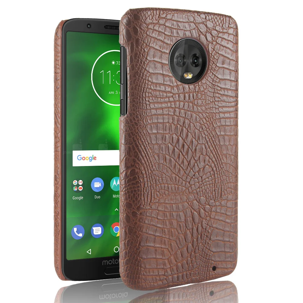 Luxury Crocodile Leather Case for Moto G6 Plus Skin Pattern Cover Shockproof Hard Shell On For Motorola Phone Cases Fundas Bag |