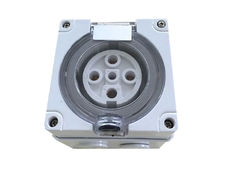 

Free Shipping 5Pin 500V 32A Australian Standard IP67 Industrial Square Waterproof Socket 56SO532