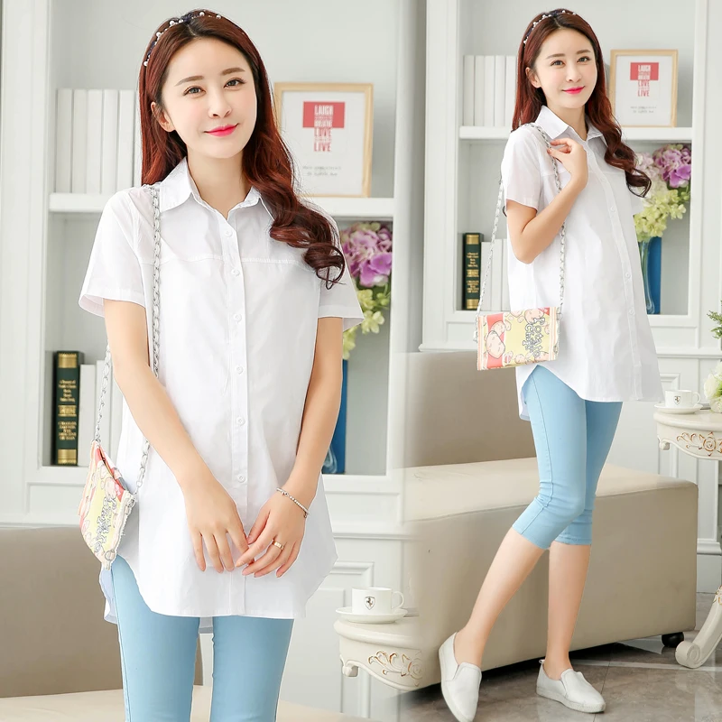 

9902# OL Maternity Blouses 2019 Summer Fashion Shirts Clothes for Pregnant Women Office Formal Work Elegant Pregnancy Tops